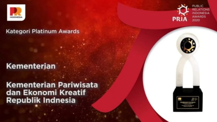 Kemenparekraf Raih Platinum Awards di Ajang PR Indonesia Awards 2020