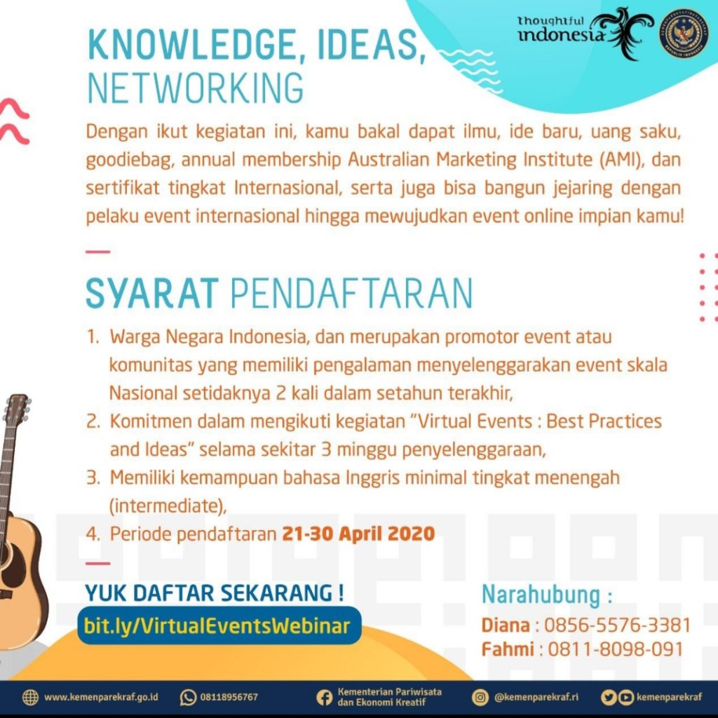 Kemenparekraf Ajak Pelaku Industri Event Gelar Kegiatan Secara Daring