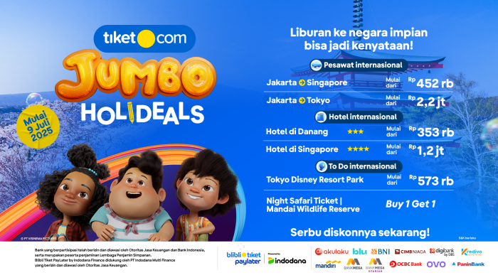 tiket.com JUMBO Holideals: Liburan Sekolah Jadi Petualangan Seru Seperti di Film Jumbo!