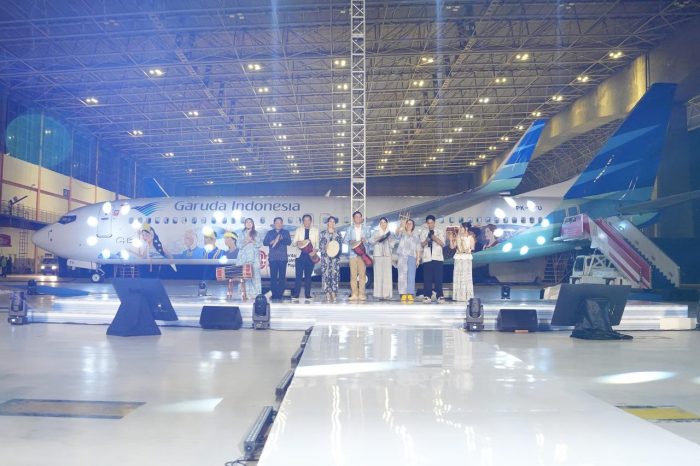 Garuda Luncurkan Livery HUT ke-80 RI, Wamen Ekraf Dukung Ekspresi Kreatif Anak Bangsa